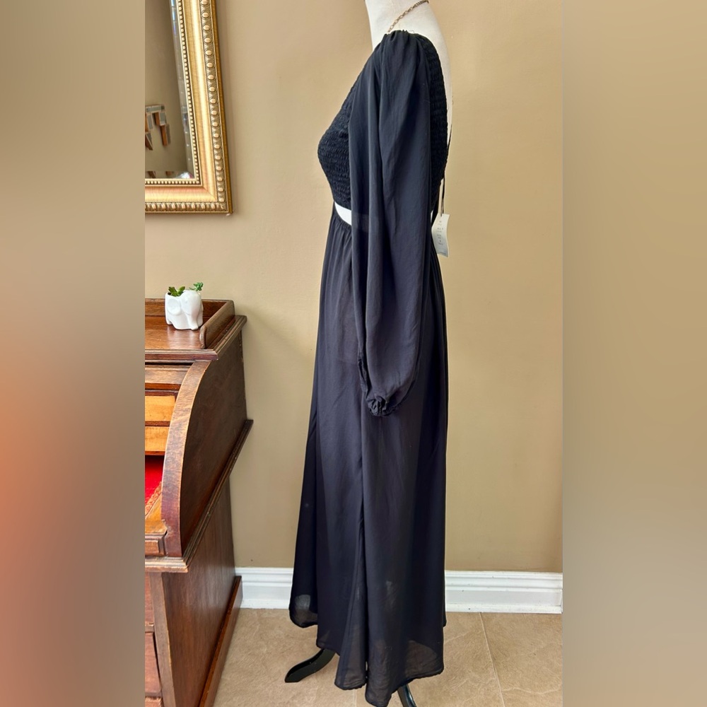 Indah Julie Cutout Maxi Dress Long Sleeve Black Size S NWT - Picture 6 of 16